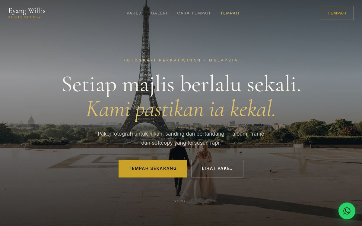 Eyang Willis — tangkapan skrin laman sebenar